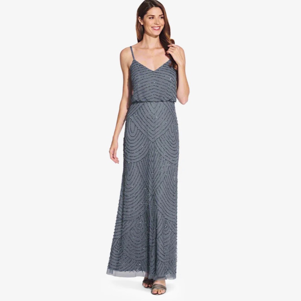 Adrianna Pappell Beaded Blouson Dress